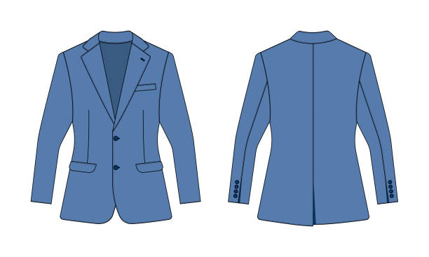 スーツジャケットベクター画像テンプレートイラスト|青い - blazer点のイラスト素材／クリップアート素材／マンガ素材／アイコン素材