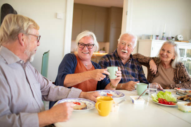 istock Small group of seniors having breakfast together 1456291464