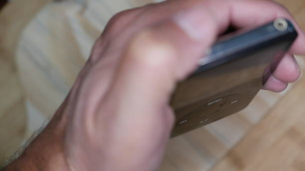 Mobile phone with blank screen isolated. 3D Rendering