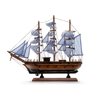 Model sailing ship on white background (Clipping path included)