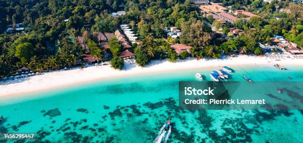 Aerial View Of Pattaya Beach In Koh Lipe Satun Thailand Stock Photo - Download Image Now