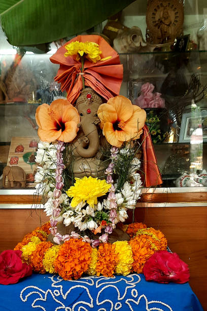 istock Flower Decorated Ganesha Idol 1456305288