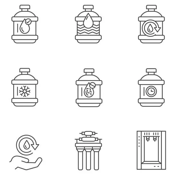 Vector illustration of Water vector icon set