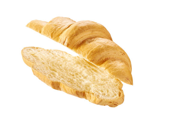 istock Open and empty fresh croissant isolated on a white background. 1456306772