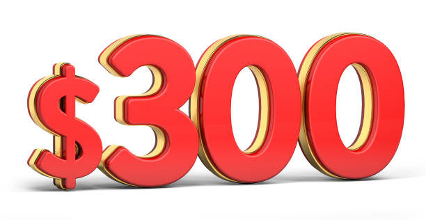 istock 3d golden $300 isolated on background. 3d illustration. 1456308805
