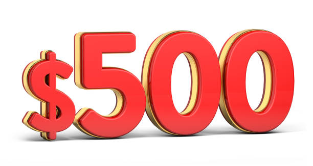 istock 3d golden $500 isolated on background. 3d illustration. 1456308808