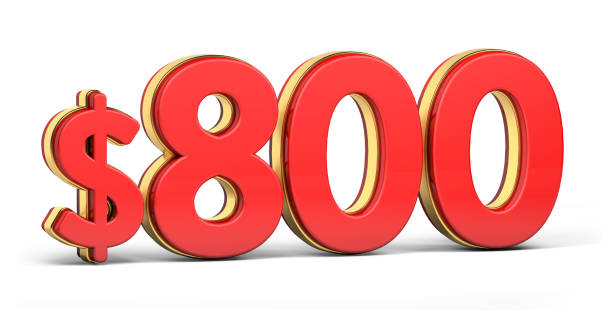 istock 3d golden $800 isolated on background. 3d illustration. 1456308818