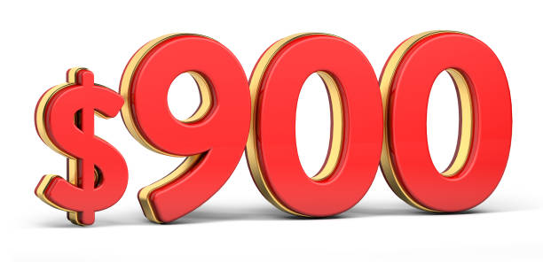 istock 3d golden $900 isolated on background. 3d illustration. 1456308820
