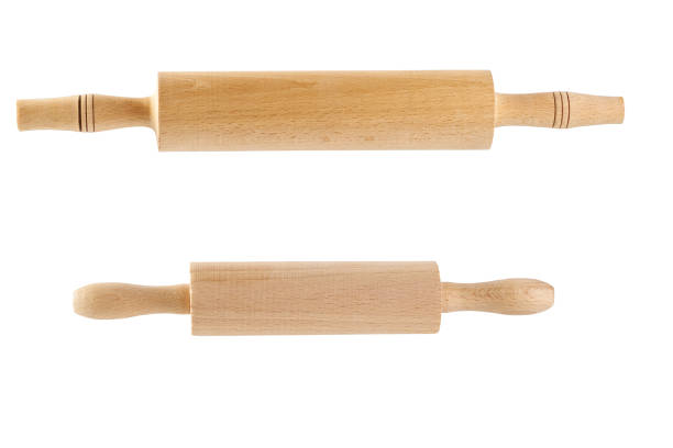istock wooden rolling pin isolated on white background with clipping path. 1456310040
