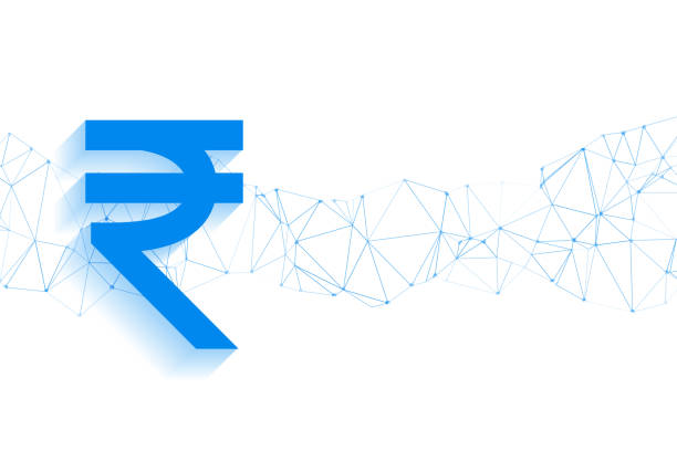 digital rupee symbol technology concept background digital rupee symbol technology concept background vector rupee symbol stock illustrations