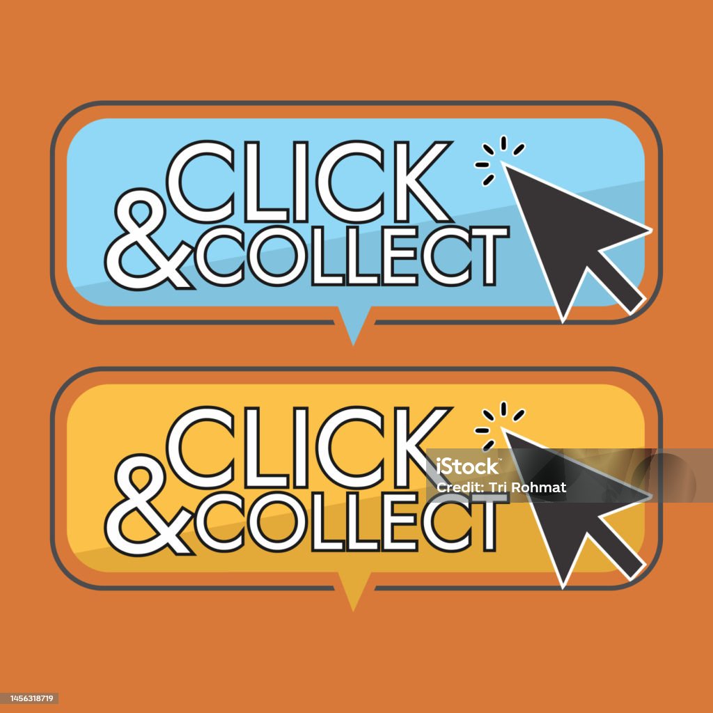 Stock Switch Click Click And Collect Button With Cursor Button With Hand Pointer Clicking ...