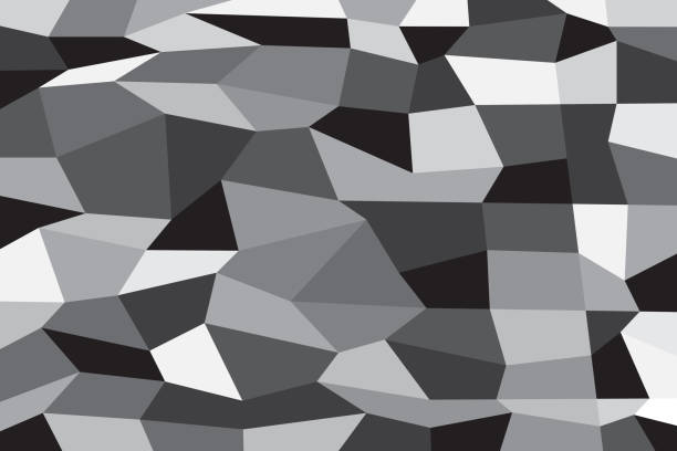 черно-белый градиентный полигональный фон - mishmash stock illustrations