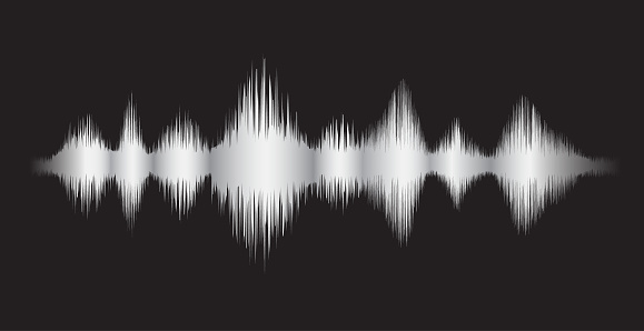 sound wave from isolated on black with masking