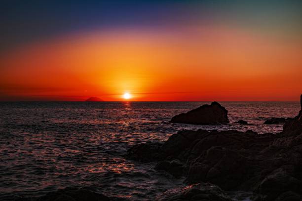 istock Red sunset over the sea. Beautiful sunset. 1456319991