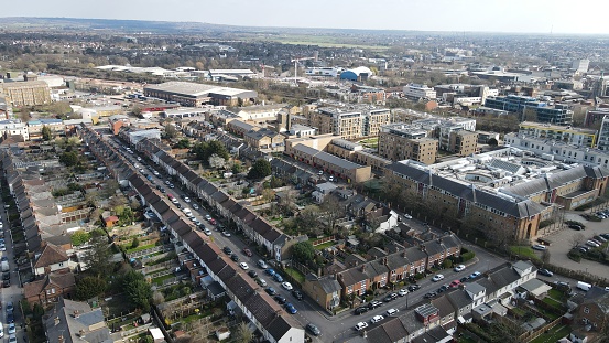 Chelmsford city centre Essex UK Aerial  drone