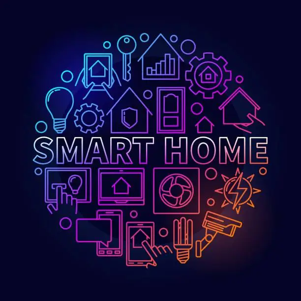 Vector illustration of Smart home colorful illustration