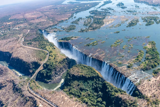 istock Aerial View of Victoria Falls 1456335748