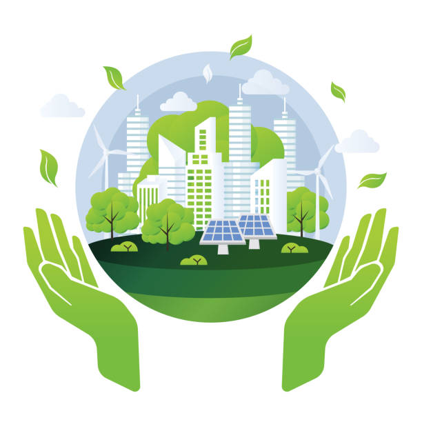 esg sustainability concept illustration - green business stock-grafiken, -clipart, -cartoons und -symbole