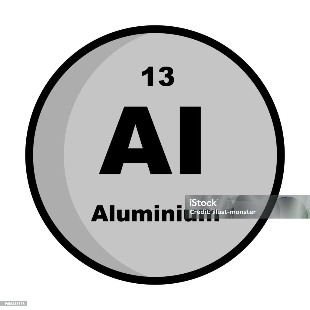 Round Aluminum Icon Elemental Symbol For Alumnium Natural Resource