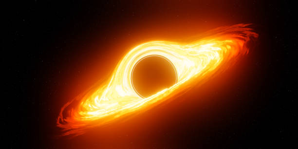 블랙홀과 빛나는 플라즈마 디스크. 3d 렌더링 - nuclear energy flash 뉴스 사진 이미지