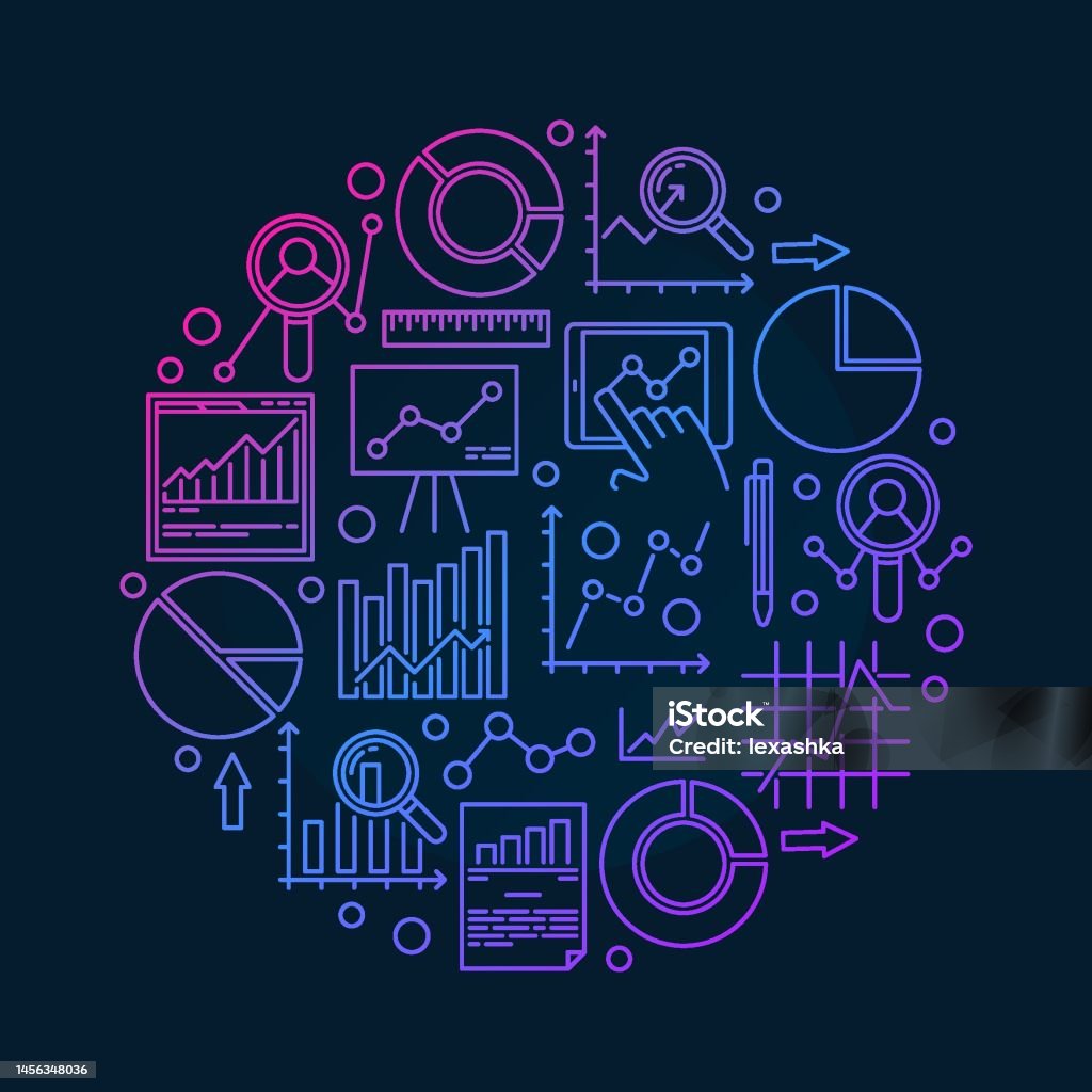 Analytical Rnd Round Data Analysis Illustration Stock Illustration - Download Image ...