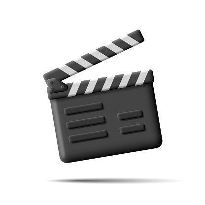 Plapper Film Clapper Film Clapperboard Isolated On White Background Stock ...