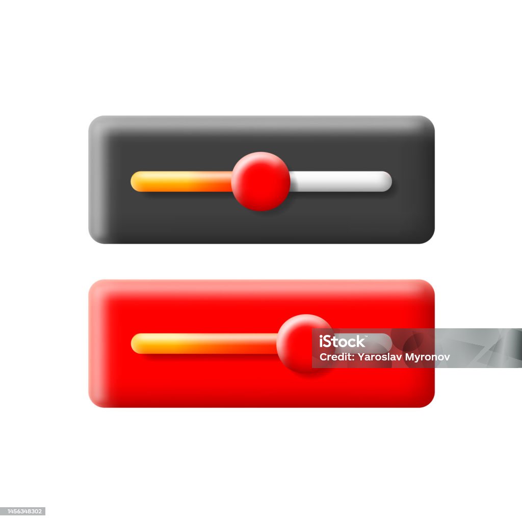 Slider Bar Computer Slider Bars On A Red On A Black Base 3d Stock Illustration - Download ...
