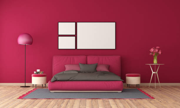 istock Viva magenta modern bedroom 1456350408