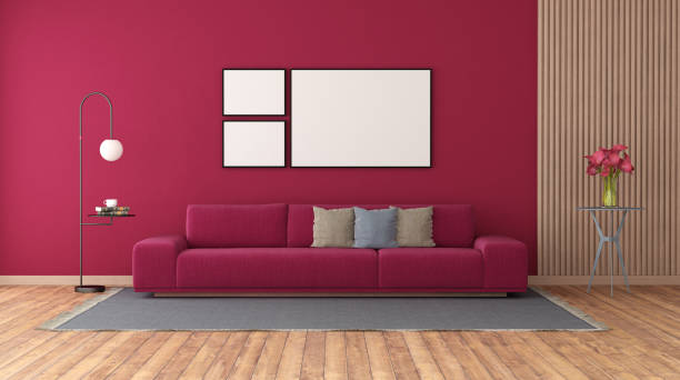 istock Viva magenta modern livng room 1456350469