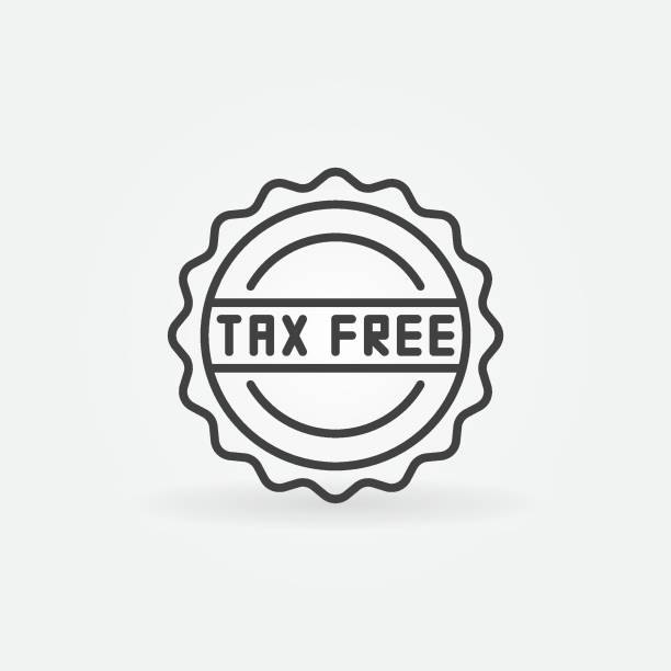 illustrations, cliparts, dessins animés et icônes de icône minimale libre d’impôt - duty free