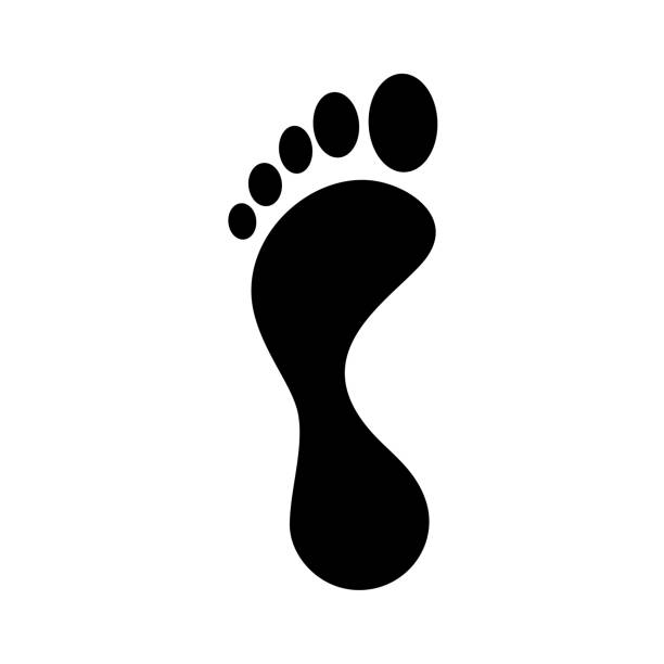 足の黒いアイコン。足の裏。男性または女性のシルエットの足。 - massaging human foot reflexology foot massage点のイラスト素材／クリップアート素材／マンガ素材／アイコン素材