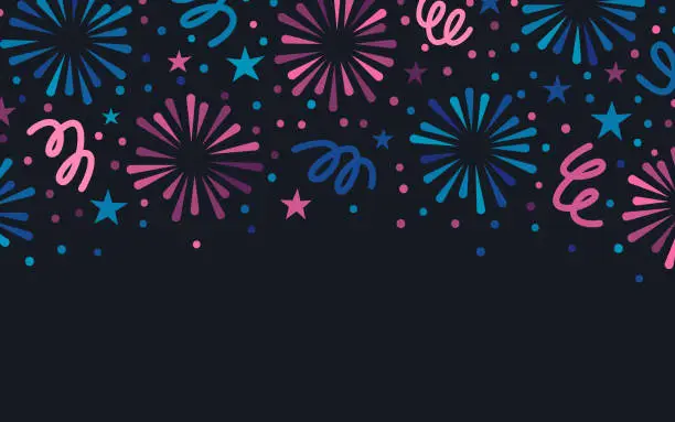 Vector illustration of Firework Celebration Modern Background