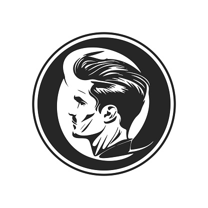 Logo Hitam Putih Dengan Gambar Pria Brutal Untuk Bisnis Anda Ilustrasi