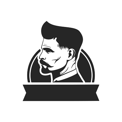 Logo Hitam Putih Sederhana Namun Kuat Yang Menggambarkan Seorang Pria