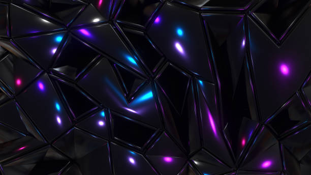 istock Abstract dark mosaic background, black metal polygons 1456356959