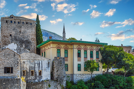 Muslim school and cultural center located near the famous Stari Most bridge and the Sultan Selimov mesdžid Mosque in the old city of Mostar, Bosnia and Herzegovina. Built during the period 1878–1918.