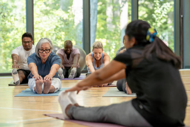 istock Stretching in fitness class 1456372190