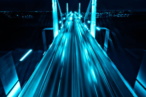high speed on the highway at night