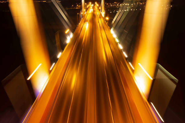high speed on the highway at night