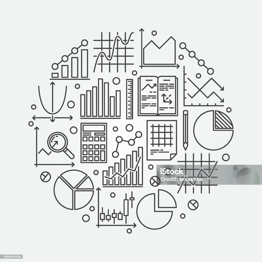 Round Statics Statistics Round Vector Illustration Stock Illustration - Download ...