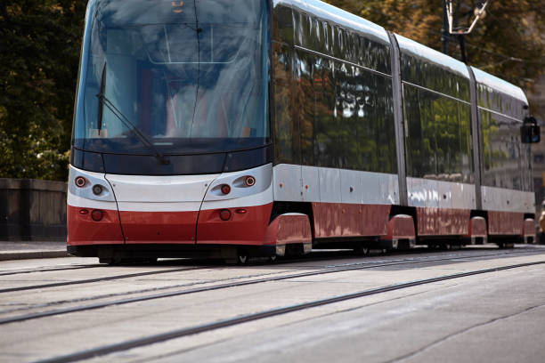 istock Tram public transportation in Praha, Czech republic. 1456376143