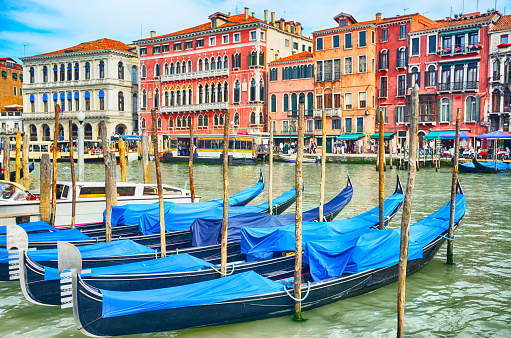 Venetian Grand Canal (Canal Grande) is forms one of the major water-traffic corridors in the city