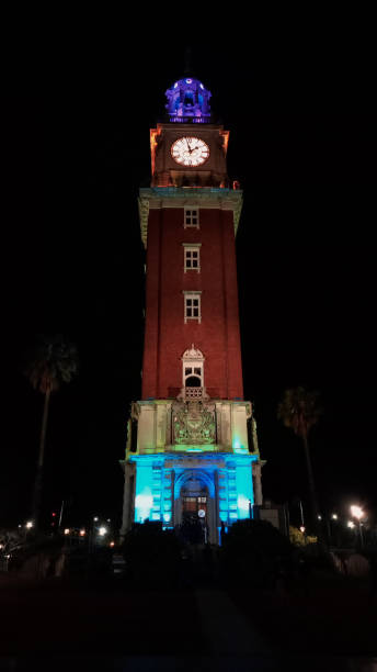 istock Retiro monumental tower, night urban landscape, warm lights environment 1456379535