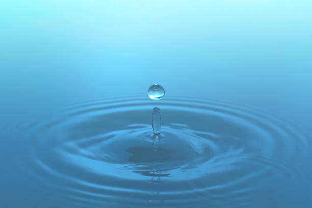 istock Waves of water are caused by falling droplets. close-up view. 1456384209