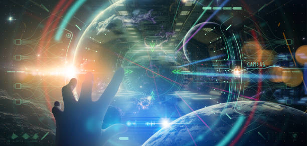 istock hand works with HUD ui futuristic user interface.3d global world map and business data charts. Digital screen of head up display dashboard panel, blue holograms of circular diagram, statistic graphs. 1456385507