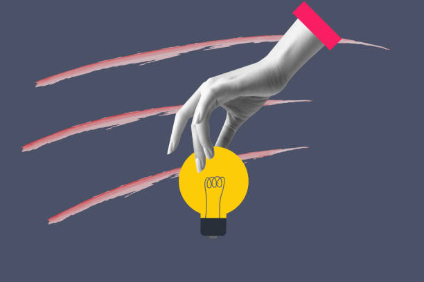 istock hand holding lightbulb. Concept of creativity, retro design, business, idea making 1456390812