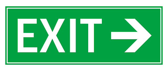 Emergency Exit Sign. Vector Stock Illustration. Fire Exit. Emergency Exit. Green Warning Exit Sign. Up Straight Direction