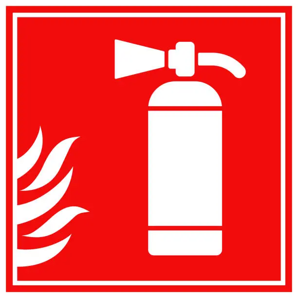 Vector illustration of Fire Extinguisher Sign Vector. Stock Illustration. Isolated