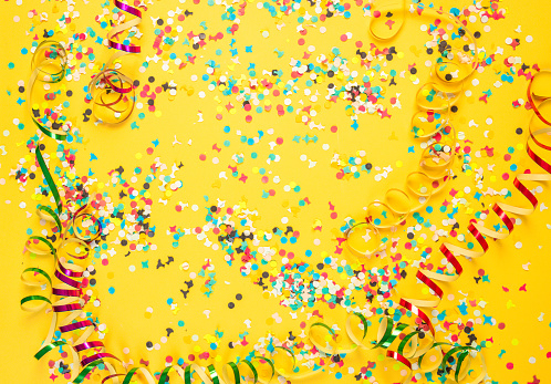 colorful party confetti background for fasching carnival celebration