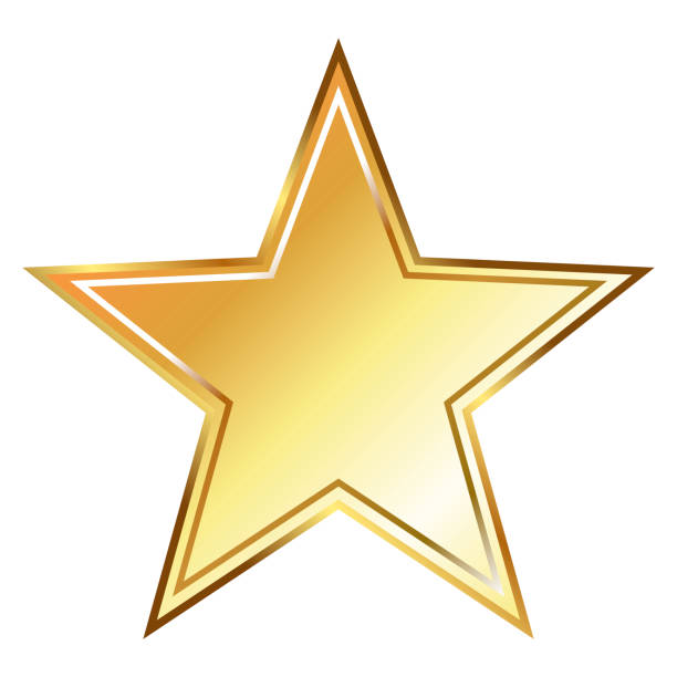 istock Golden shiny five pointed star festive glam symbol 1456393324